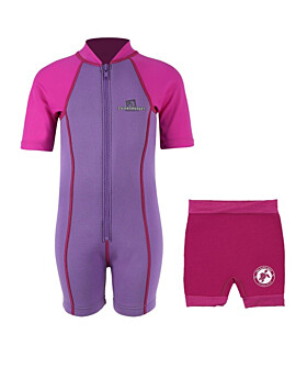 Essentials Baby Swim Kit - Lycra Arm Wetsuit + Nappy Shorts (Raspberry)