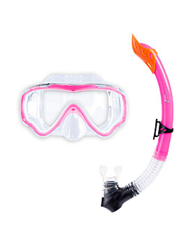 Two Bare Feet Childrens Silicone Snorkel & Mask Set (Pink)