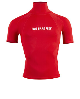 Two Bare Feet Adults Short Sleeve Rash Vest (Red)