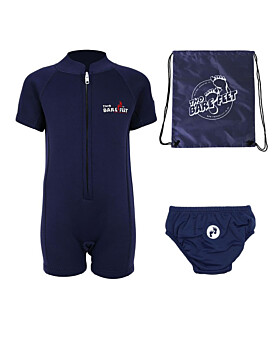 Deluxe Baby Swim Set - Classic Wetsuit + Swim Nappy + Bag (Blue)