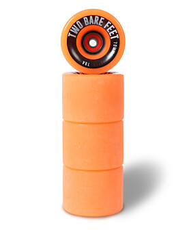 Sessions 78A Longboard Skateboard Wheels (70mm Orange) with Two Bare Feet Pro Series 7 Bearings