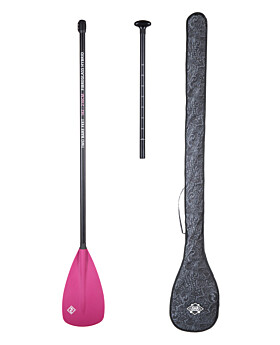 Two Bare Feet 2 Piece Fibreglass Hybrid SUP Paddle & Bag Package (Raspberry)