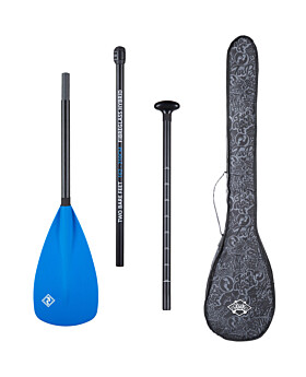Two Bare Feet 3 Piece Fibreglass Hybrid SUP Paddle & Bag Package (Blue)