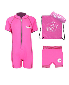 Premier Baby Swim Kit - Classic Wetsuit + Nappy Shorts + Towel + Bag (Pink)