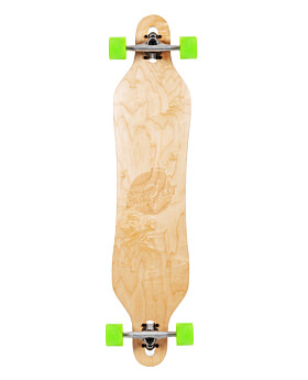 Two Bare Feet Santa Maria 42in Canadian Maple Longboard Skateboard Complete (Green Wheels)