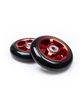 TBF Alloy Series Scooter Wheels - 5 Star (Plain Red Pair 2 x Wheels)
