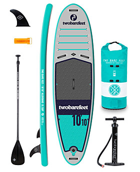 Two Bare Feet Sport Air (Allround XL) 10'10" x 33" x 6" Inflatable SUP Starter Pack (Teal)
