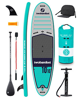 Two Bare Feet Sport Air (Allround XL) 10'10" x 33" x 6" Inflatable SUP Ultimate Pack (Teal)