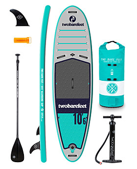 Two Bare Feet Sport Air (Allround) 10'6" x 33" x 4.75" Inflatable SUP Starter Pack (Teal)