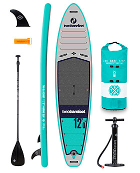 Two Bare Feet Sport Air (Touring) 12'0" x 33" x 6" Inflatable SUP Starter Pack (Teal)