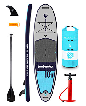 Two Bare Feet Sport Air (Allround XL) 10'10" x 33" x 6" Inflatable SUP Starter Pack (Aqua)