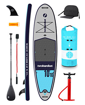 Two Bare Feet Sport Air (Allround XL) 10'10" x 33" x 6" Inflatable SUP Ultimate Pack (Aqua)