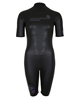 Two Bare Feet T3 Shorty Womens Triathlon Wetsuit (Black / Lilac)