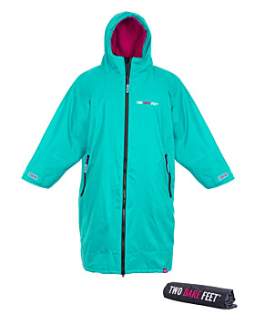 Two Bare Feet Weatherproof Changing Robe with Changing Mat (Teal/Raspberry)