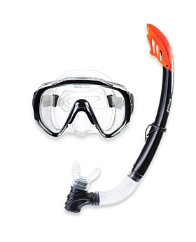 Two Bare Feet Adult Silicone Snorkel & Mask Set 2 (Black)