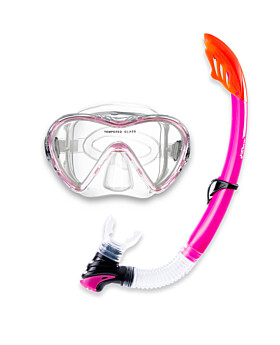 Two Bare Feet Adult Silicone Snorkel & Mask Set 3 (Pink)