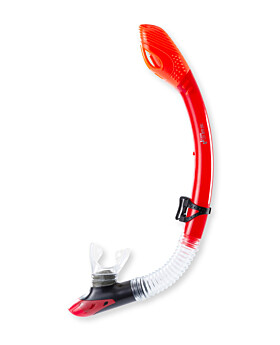 Two Bare Feet Dry Top Silicone Snorkel (Red)