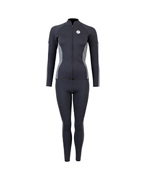 Two Bare Feet Unisex Perspective Full Zip 2.5mm Wetsuit Jacket & Pants Set (Black/Grey)