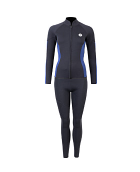 Two Bare Feet Unisex Perspective Full Zip 2.5mm Wetsuit Jacket & Pants Set (Black/Blue)