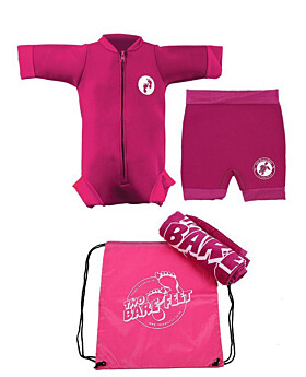 Premier Baby Swim Kit - Newborn Wetsuit + Nappy Shorts + Towel + Bag (Raspberry)