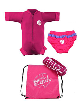 Premier Baby Swim Kit - Newborn Wetsuit + Swim Nappy + Towel + Bag (Raspberry)