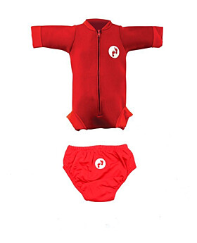 Essentials Baby Swim Kit - Newborn Wetsuit + Swim Nappy (Red)
