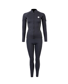 Two Bare Feet Unisex Perspective Full Zip 2.5mm Wetsuit Jacket & Pants Set (Black/Grey/Grey)