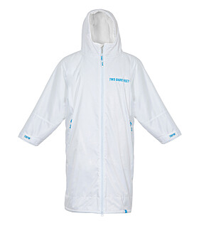 Two Bare Feet Weatherproof Changing Robe (White/Blue)
