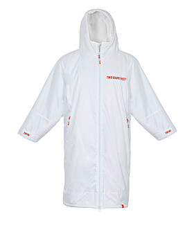 Two Bare Feet Weatherproof Changing Robe (White/Red)