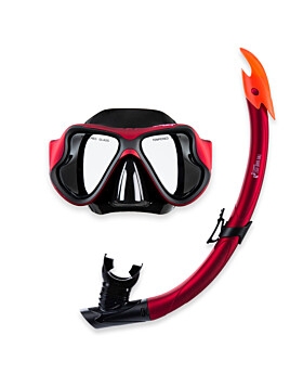 X-Dive Silicone Mask & Snorkel 2pc Set (Red / Black)