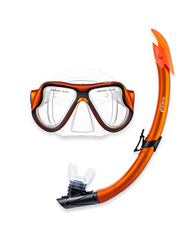 X-Dive Silicone Mask & Snorkel 2pc Set (Orange / Clear)