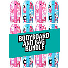 Two Bare Feet Flowers Single Bodyboard and Bag Bundle (Choice of 33", 37", 41")  