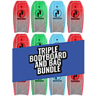 Two Bare Feet Space Triple Bodyboard and Bag Bundle (Choice of 33", 37", 41", 42", 44")  