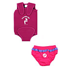 Essentials Baby Swim Kit - Wrap + Swim Nappy (Raspberry)