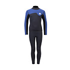 Two Bare Feet Junior Aspect 2.5mm Back Zip Jacket & Pants Set (Black/Blue)