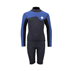 Two Bare Feet Junior Aspect 2.5mm Back Zip Jacket & Shorts Set (Black/Blue)