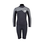 Two Bare Feet Junior Aspect 2.5mm Back Zip Jacket & Shorts Set (Black/Grey)