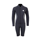 Two Bare Feet Junior Perspective Full Zip 2.5mm Wetsuit Jacket and Shorts Set (Black/Grey)
