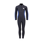Two Bare Feet Junior Perspective Half Zip 2.5mm Wetsuit Jacket and Pants Set (Black/Blue)