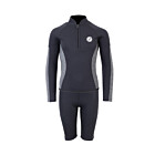 Two Bare Feet Junior Perspective Half Zip 2.5mm Wetsuit Jacket and Shorts Set (Black/Grey)