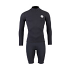 Two Bare Feet Mens Aspect Back Zip 2.5mm Wetsuit Jacket & Shorts Set (Black)