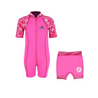 Essentials Baby Swim Kit - Patterned Lycra Arm Wetsuit + Nappy Shorts (Pink)