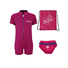 Deluxe Baby Swim Kit - Classic Wetsuit + Swim Nappy + Bag (Raspberry)