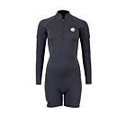 Two Bare Feet Unisex Perspective Half Zip 2.5mm Wetsuit Jacket & Hotpants Set (Black/Grey/Grey)
