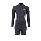 Two Bare Feet Unisex Perspective Half Zip 2.5mm Wetsuit Jacket & Hotpants Set (Black/Grey)