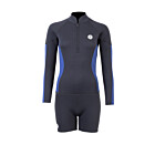 Two Bare Feet Unisex Perspective Half Zip 2.5mm Wetsuit Jacket & Hotpants Set (Black/Blue)