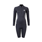 Two Bare Feet Unisex Perspective Half Zip 2.5mm Wetsuit Jacket & Shorts Set (Black/Grey)