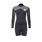 Two Bare Feet Womens Aspect Back Zip 2.5mm Wetsuit Jacket & Hotpants Set (Black/Grey)
