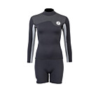 Two Bare Feet Womens Aspect Back Zip 2.5mm Wetsuit Jacket & Hotpants Set (Black/Grey/Grey)