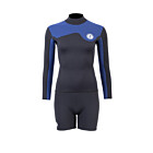 Two Bare Feet Womens Aspect Back Zip 2.5mm Wetsuit Jacket & Hotpants Set (Black/Blue)